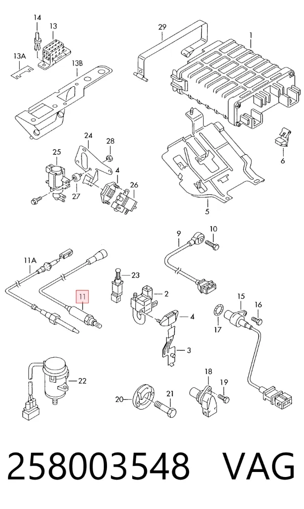 Sonda lambda, sensor de oxigênio 258003548 VAG