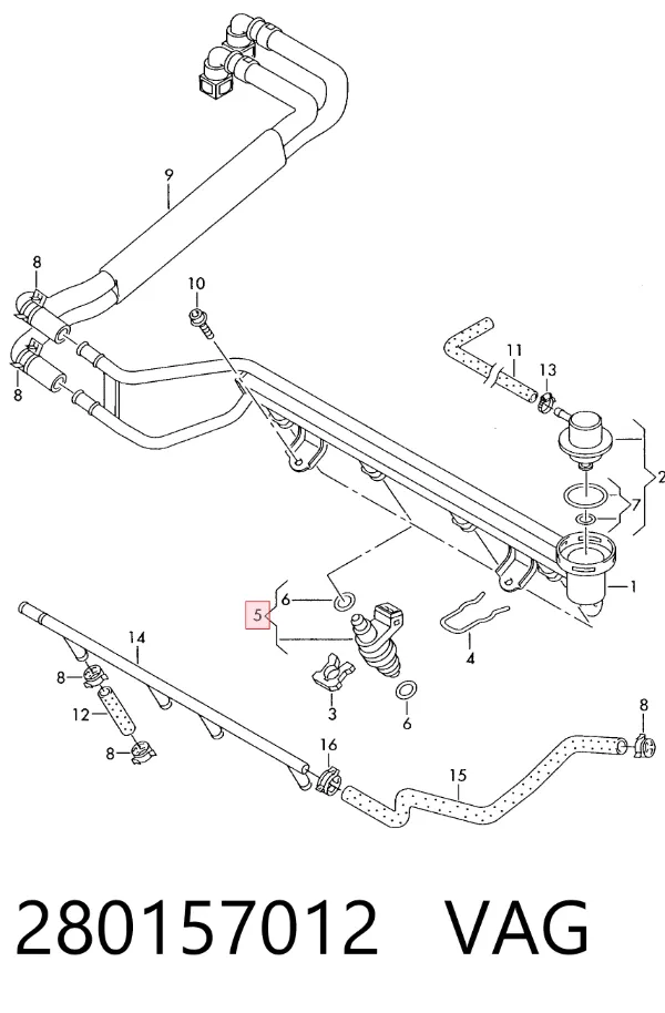 Injetor de injeção de combustível 280157012 VAG