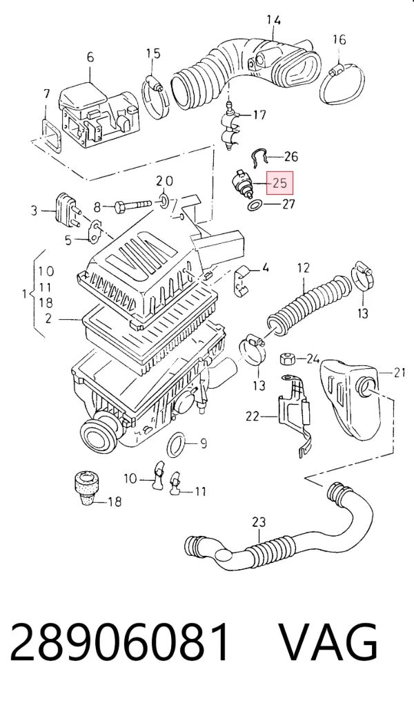 Sensor de temperatura da mistura de ar 28906081 VAG