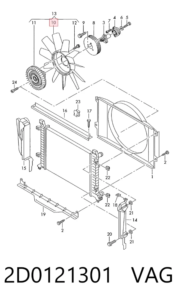 Acoplamento viscoso de ventilador de esfriamento 2D0121301 VAG