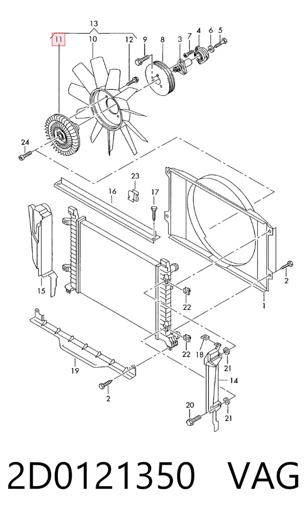 Acoplamento viscoso de ventilador de esfriamento 2D0121350 VAG