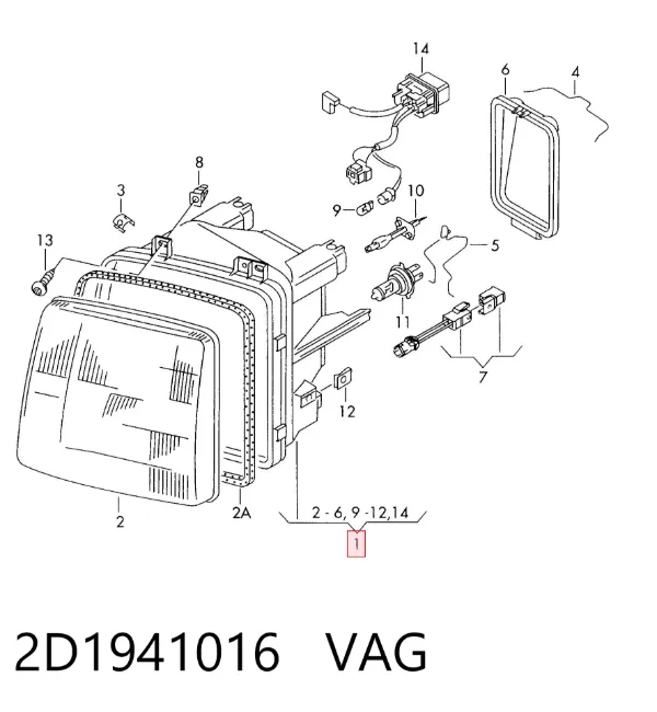 Luz direita 2D1941016 VAG