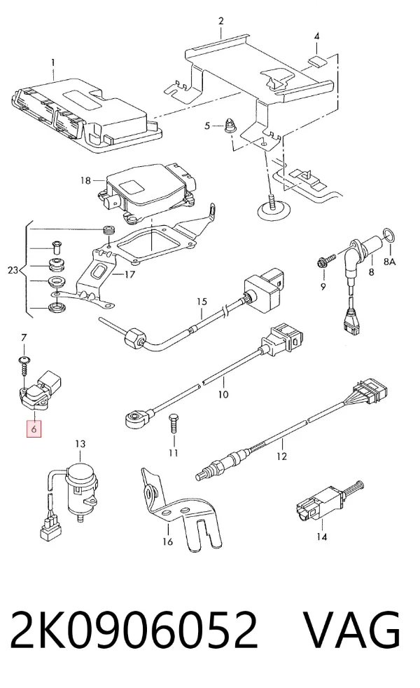Sensor de pressão de combustível 2K0906052 VAG