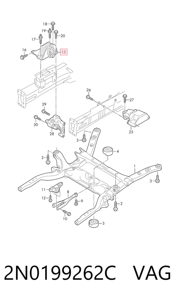 Coxim (suporte) direito de motor 2N0199262C VAG