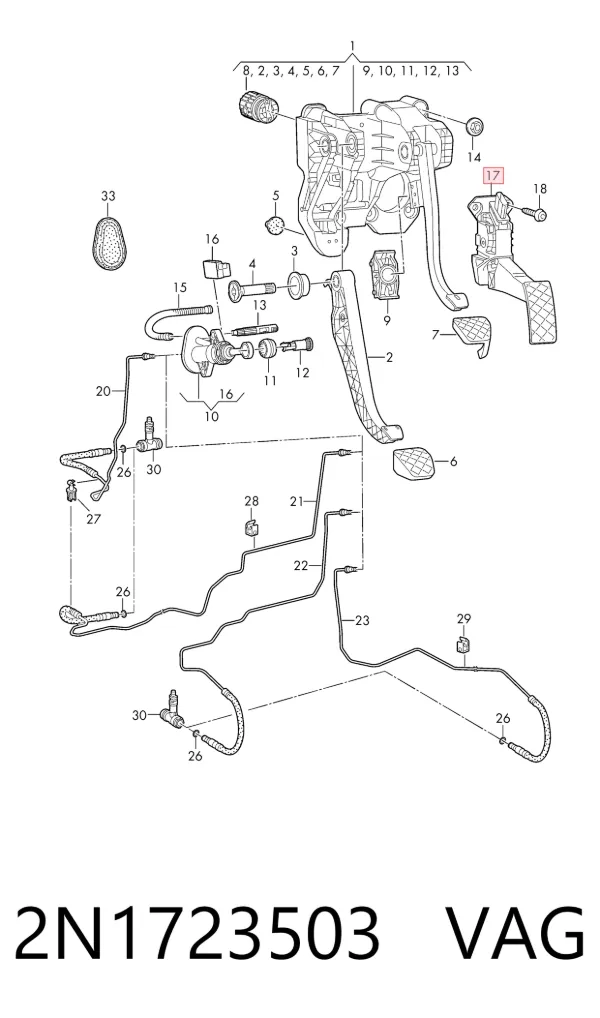 Pedal de gás (de acelerador) 2N1723503 VAG