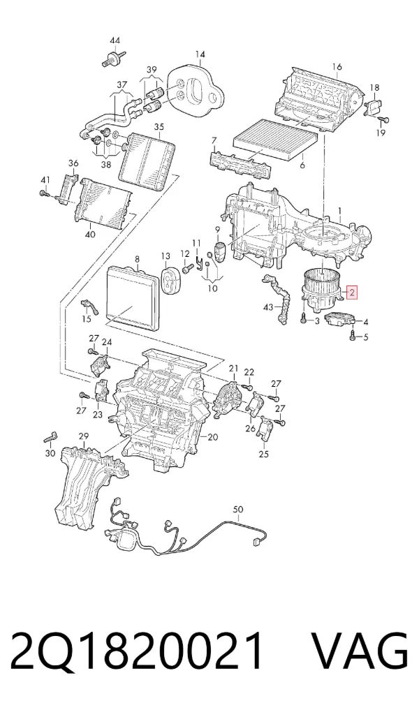 Motor de ventilador de forno (de aquecedor de salão) 2Q1820021 VAG