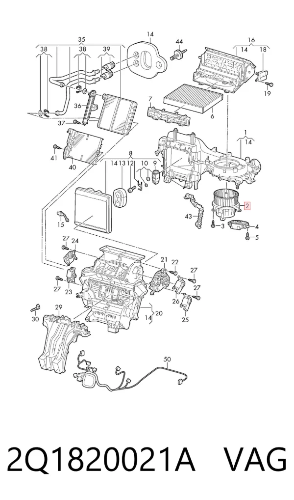 Motor de ventilador de forno (de aquecedor de salão) 2Q1820021A VAG