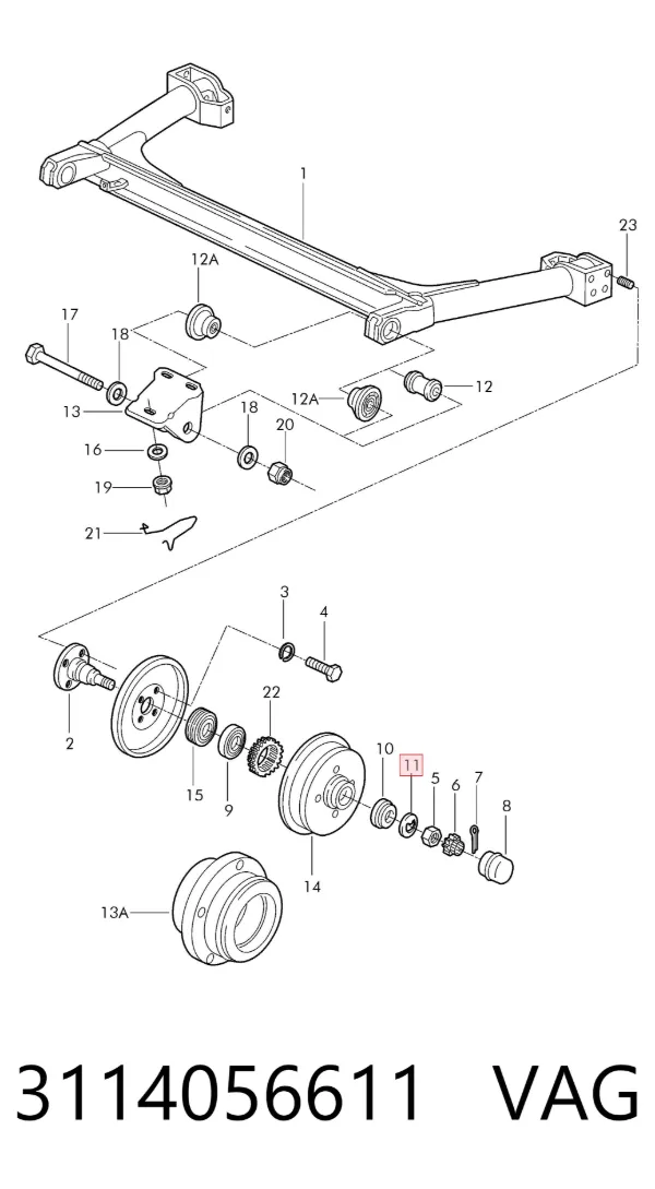 Kit de reparação de cubo traseiro 3114056611 VAG