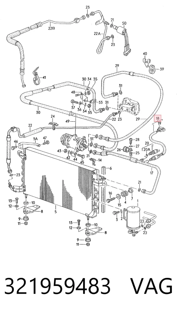 Sensor de pressão absoluta de aparelho de ar condicionado 321959483 VAG