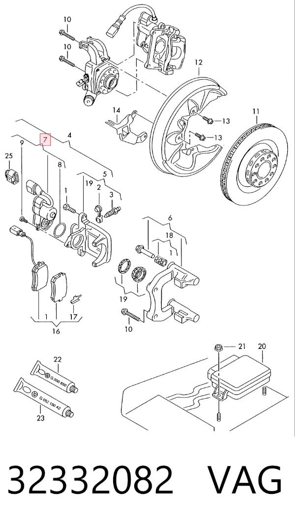 Motor de acionamento do freio de suporte traseiro 32332082 VAG