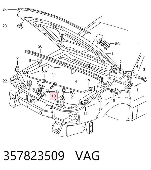 Fecho da capota Volkswagen Passat B3, B4