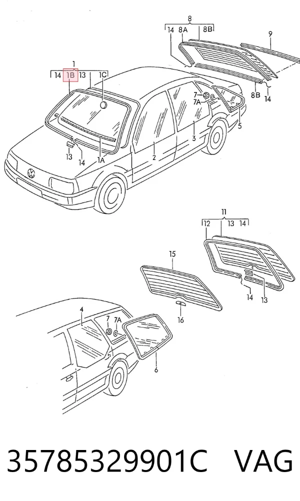Compactador de pára-brisas Volkswagen Passat B3, B4