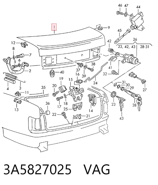 Tampa de porta-malas Volkswagen Passat B3, B4