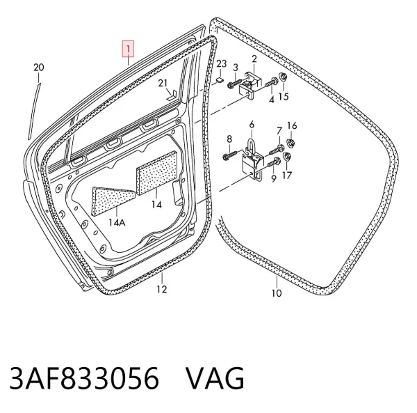Porta traseira direita 3AF833056 VAG