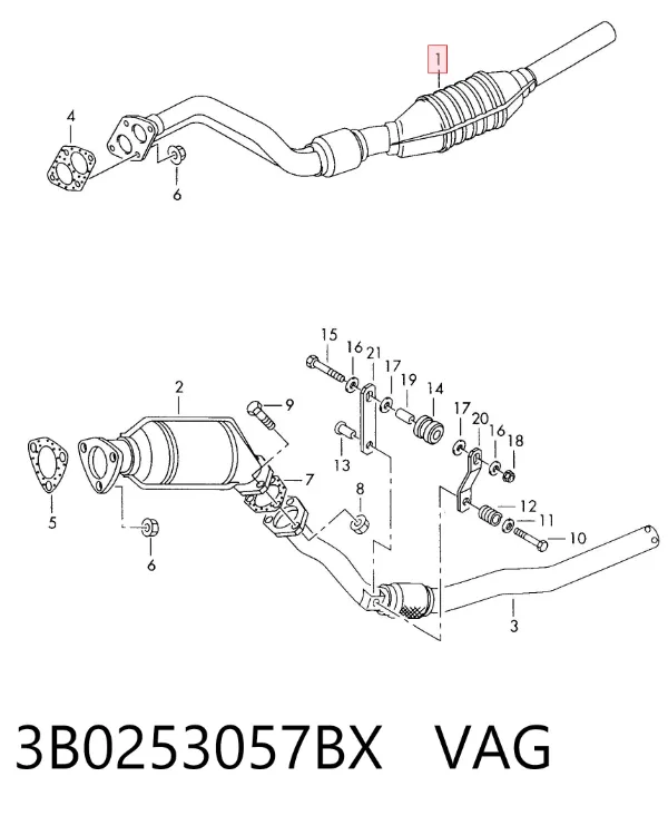 Convertidor - catalisador 3B0253057BX VAG