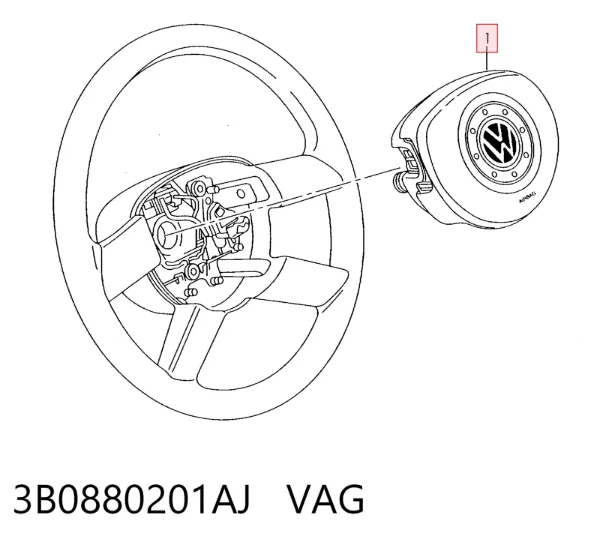 Cinto de segurança (AIRBAG) de condutor 3B0880201AJ VAG