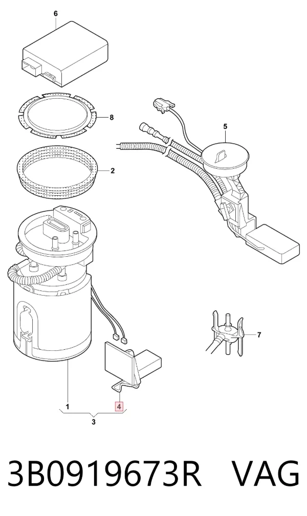 Sensor do nível de combustível no tanque 3B0919673R VAG