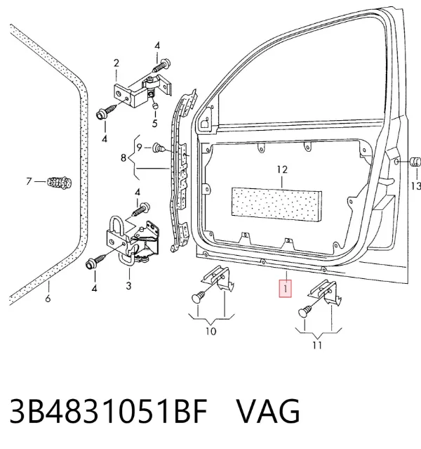 Porta dianteira esquerda 3B4831051BF VAG
