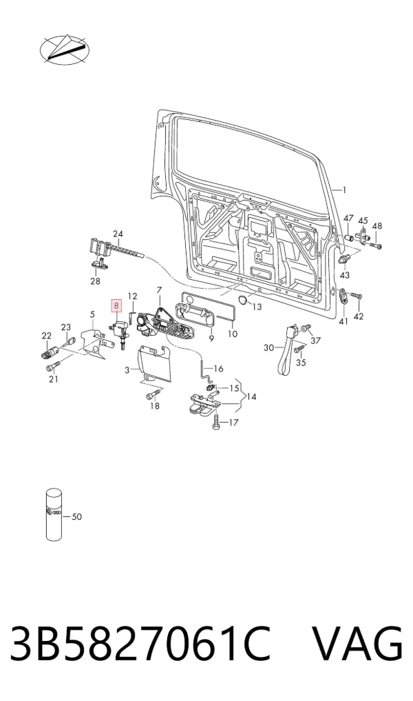Motor acionador de abertura/fechamento de porta-malas (de 3ª/5ª porta traseira) 3B5827061C VAG