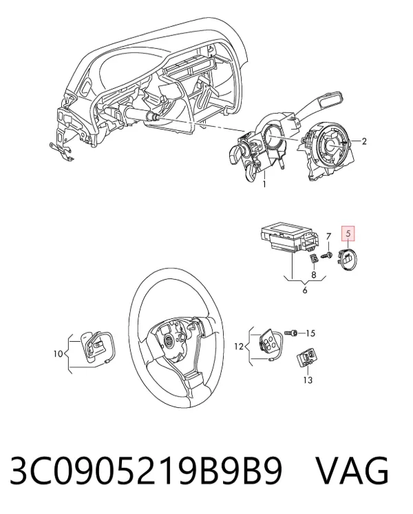 Botão de arranco de motor 3C0905219B9B9 VAG