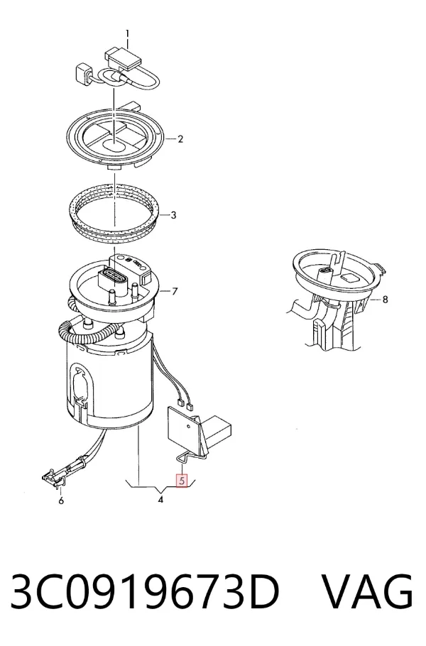 Sensor do nível de combustível no tanque 3C0919673D VAG