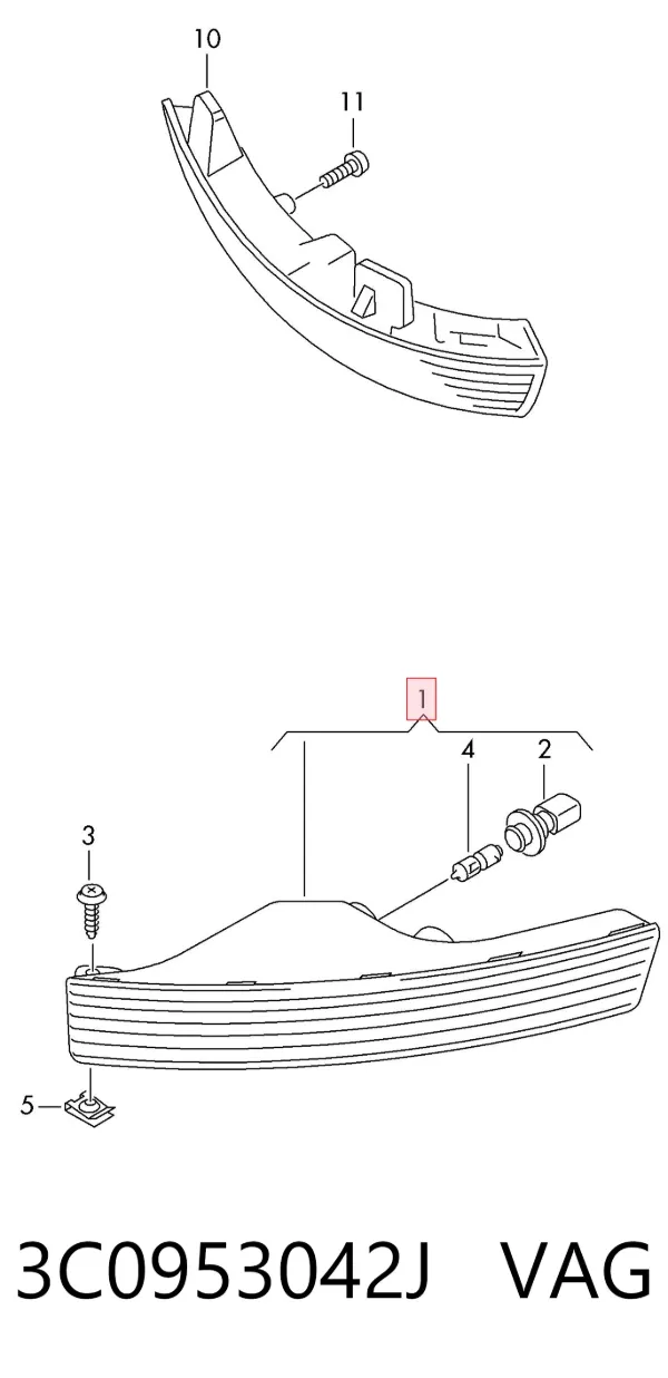 Pisca-pisca direito 3C0953042J VAG