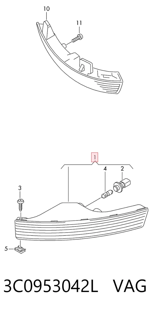 Pisca-pisca direito 3C0953042L VAG