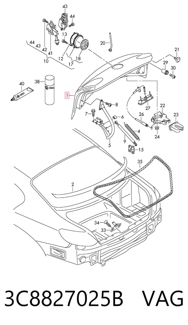 Tampa de porta-malas Volkswagen Passat CC B6