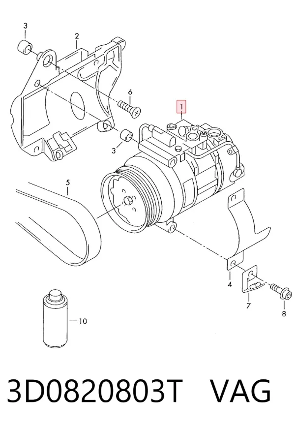 Compressor de aparelho de ar condicionado 3D0820803T VAG