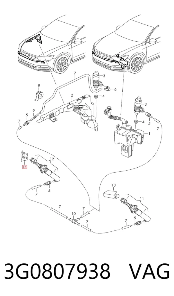 Placa sobreposta do injetor de fluido para lavador da luz dianteira 3G0807938 VAG