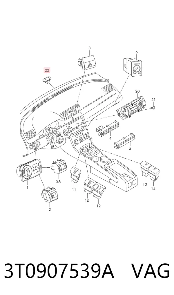 Sensor de iluminação 3T0907539A VAG