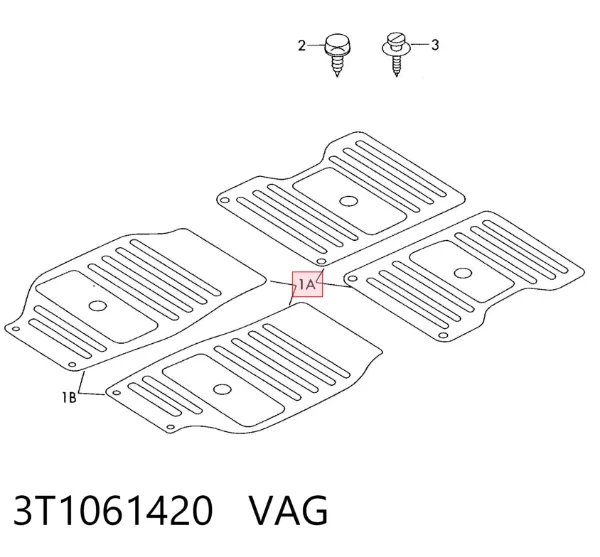 Tapetes dianteiros + traseiros, kit 3T1061420 VAG