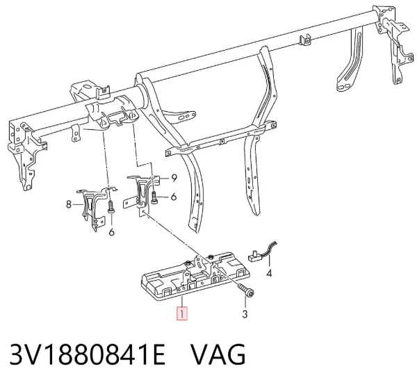 Cinto de segurança (AIRBAG) de condutor, de proteção de joelhos 3V1880841E VAG