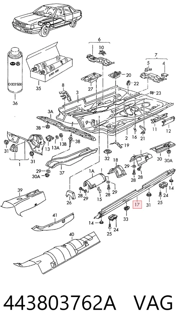 Acesso externo direito Audi 100 C3