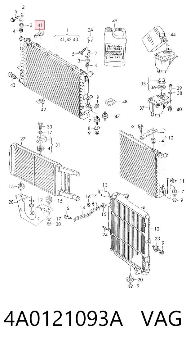 Consola de filtro de ar 4A0121093A VAG