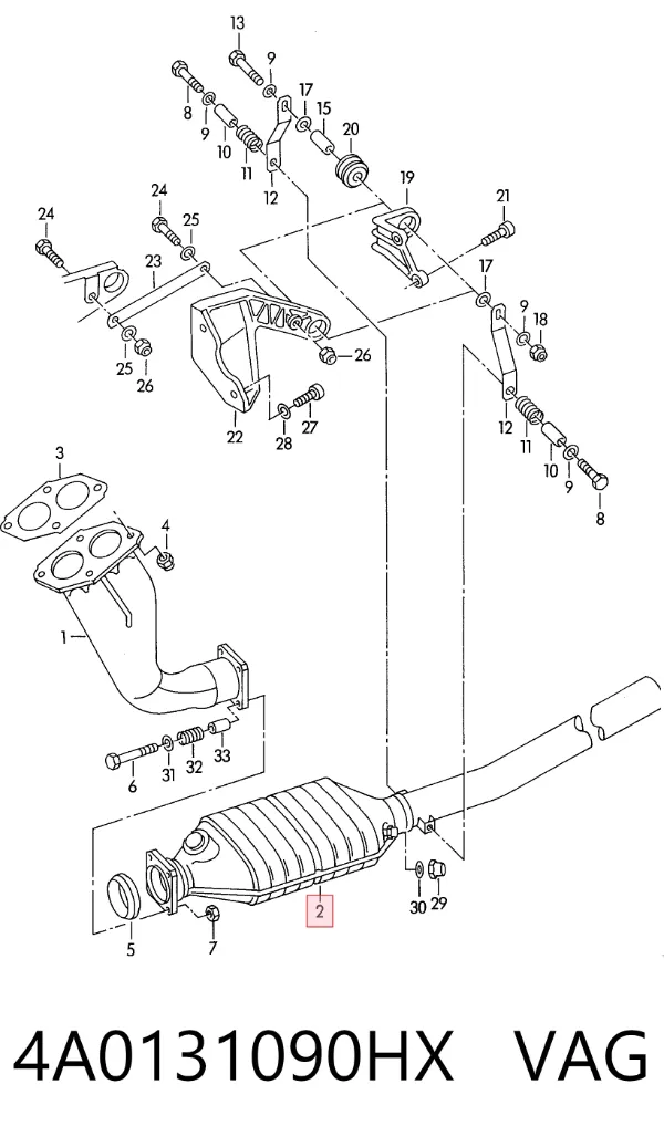 Convertidor - catalisador 4A0131090HX VAG