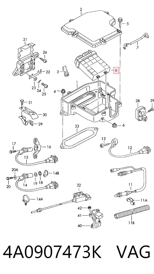 Módulo de direção (Centralina eletrônica) de motor 4A0907473K VAG
