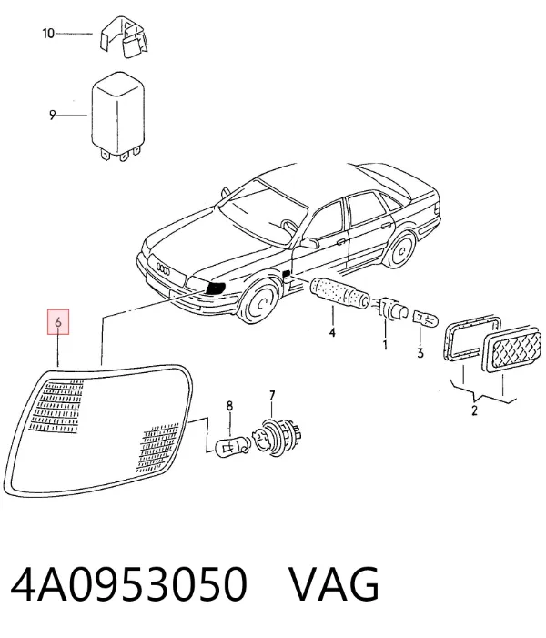 Pisca-pisca direito 4A0953050 VAG