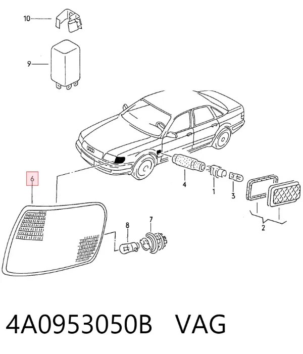 Pisca-pisca direito 4A0953050B VAG