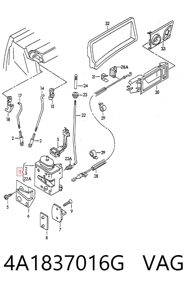 Fecho da porta dianteira direita 4A1837016G VAG