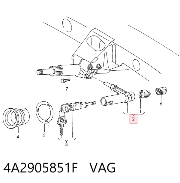 Fecho de ignição 4A2905851F VAG