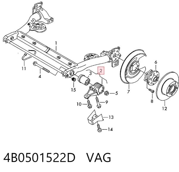 Consola de viga traseira 4B0501522D VAG