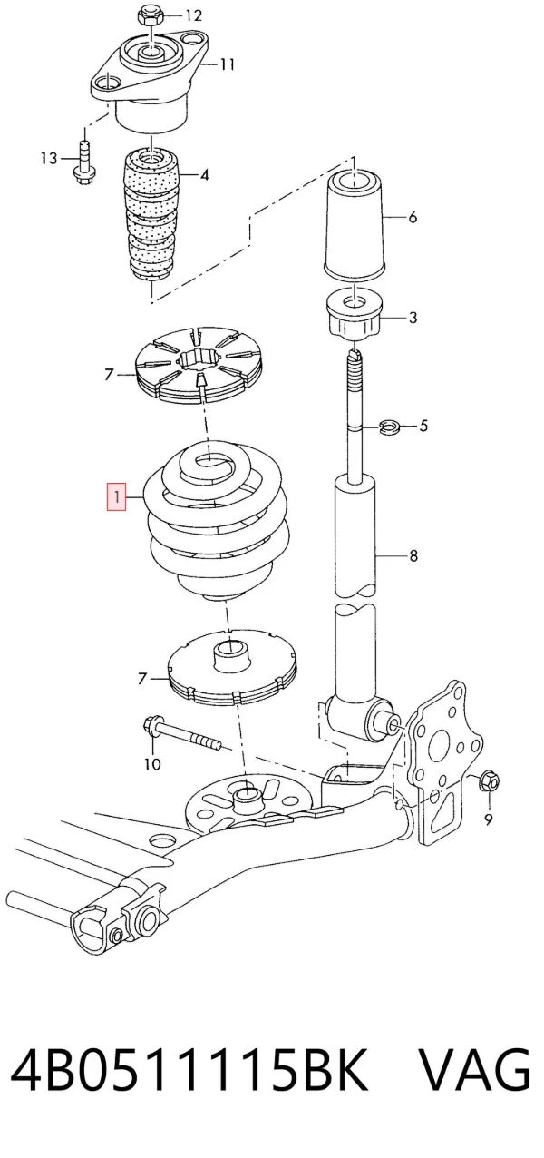 Mola traseira 4B0511115BK VAG
