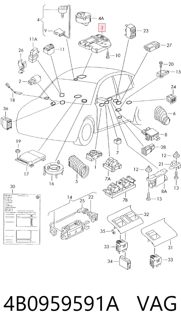 Motor de acionamento de alcapão 4B0959591A VAG