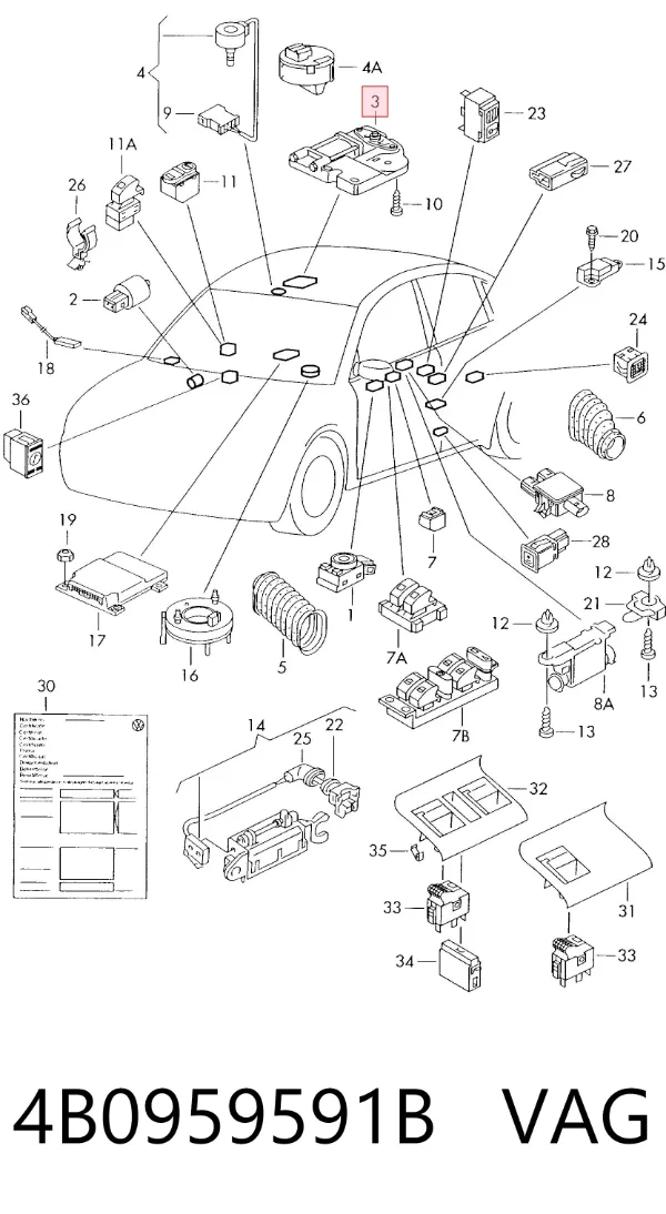 Motor de acionamento de alcapão 4B0959591B VAG