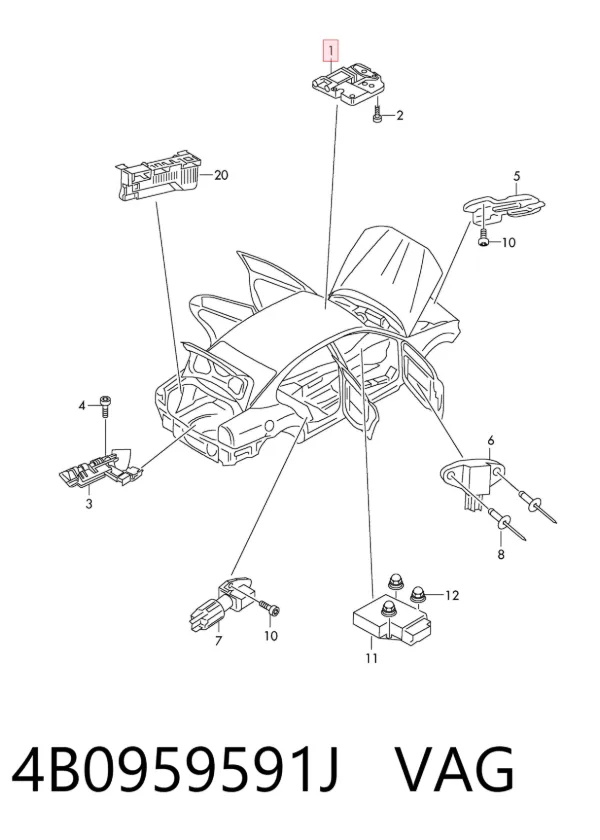 Motor de acionamento de alcapão 4B0959591J VAG