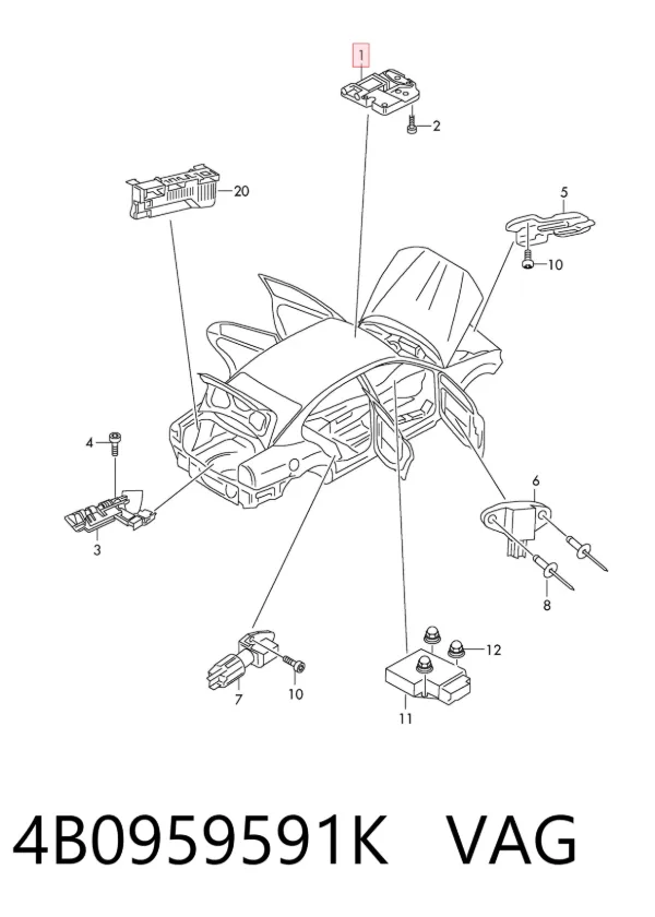Motor de acionamento de alcapão 4B0959591K VAG