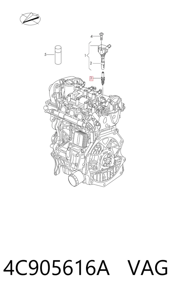 Vela de ignição 4C905616A VAG