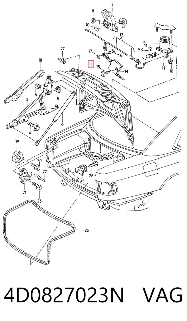 Tampa de porta-malas 4D0827023N VAG