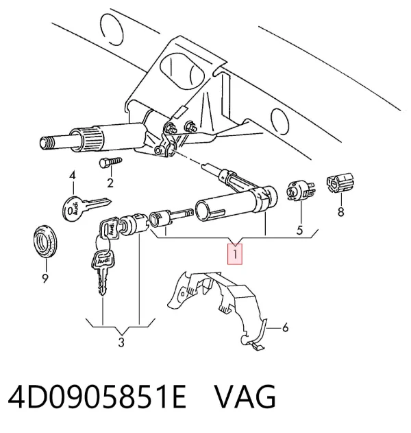 Fecho de ignição 4D0905851E VAG